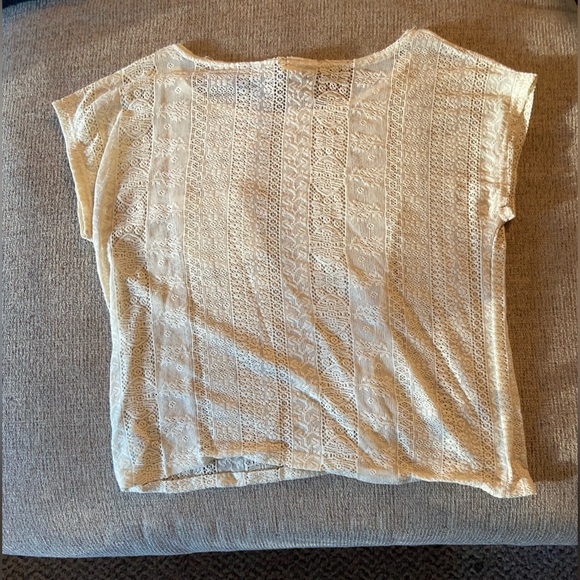 Love H8 Cream eyelet crop top - size medium - Picture 2 of 3